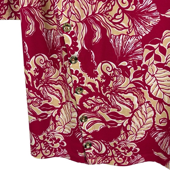 Lilly Pulitzer Maddox Straight Dress M Island Vibes Poinsettia Red UPF 50+ NEW - Picture 4 of 14